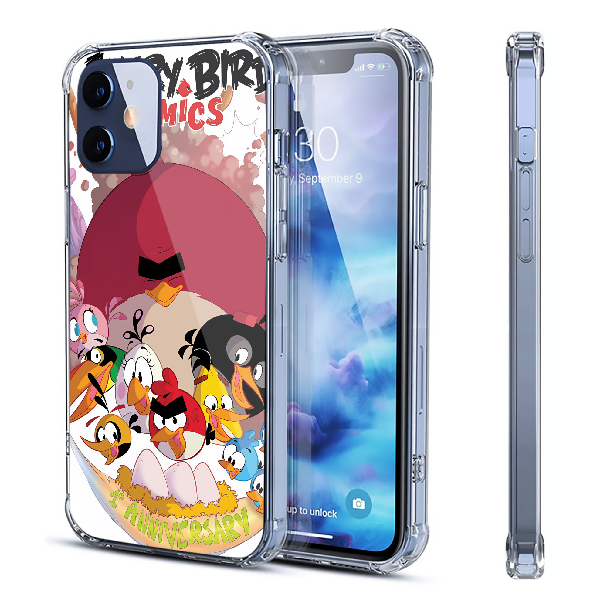 （画像用） Angry Birds アングリーバード 【iPhone 12シリーズ対応】透明スマホケース（クリアソフトケース）